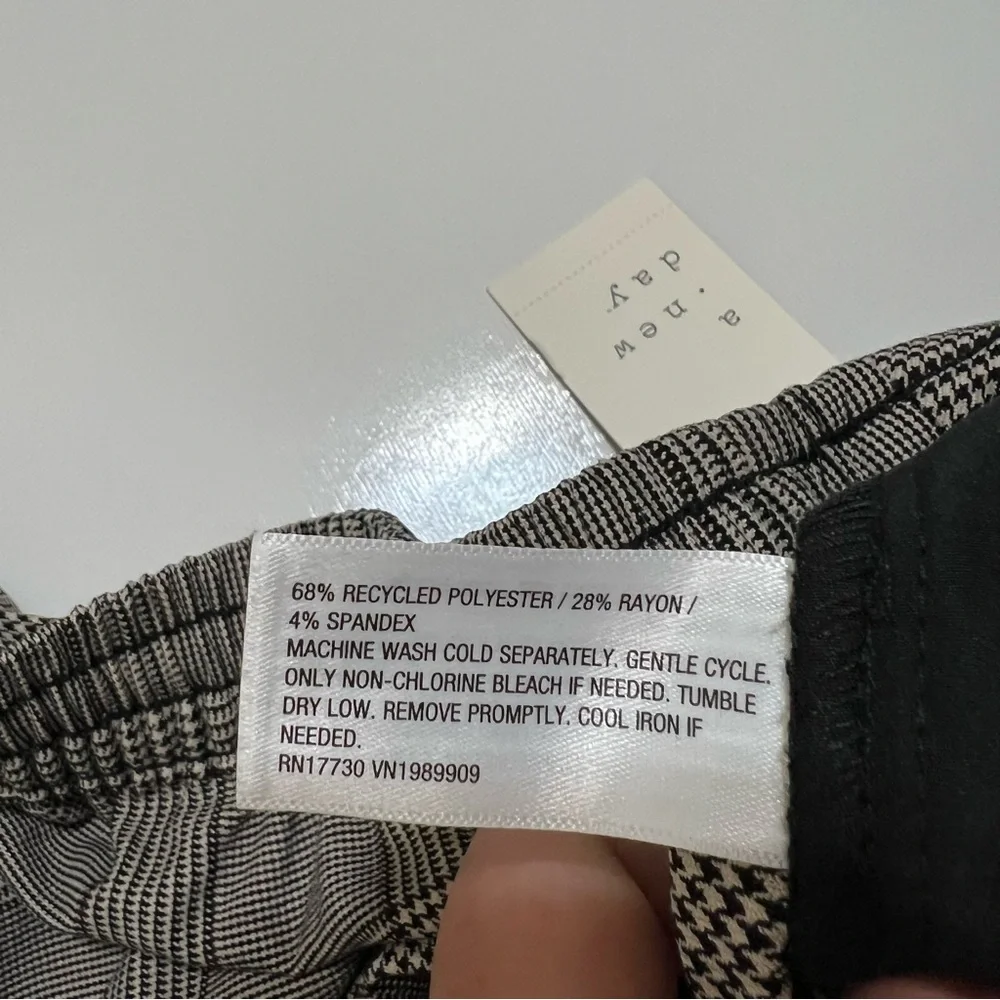 NWT a new day Wide-Leg Drawstring Pants- Grey Plaid XXL - Picture 10 of 12